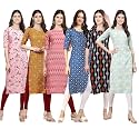 Pinkmint Women39s Crepe Digital Print Straight Kurta