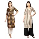 Pinkmint Women39s Crepe Digital Print Straight Kurta