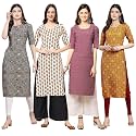 Pinkmint Women39s Crepe Digital Print Straight Kurta