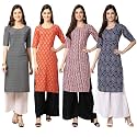 Pinkmint Women39s Crepe Digital Print Straight Kurta