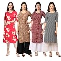 Pinkmint Women39s Crepe Digital Print Straight Kurta
