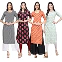 Pinkmint Women39s Crepe Digital Print Straight Kurta