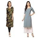 Pinkmint Women39s Crepe Digital Print Straight Kurta