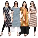 Pinkmint Women39s Crepe Digital Print Straight Kurta
