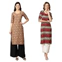 Pinkmint Women39s Crepe Digital Print Straight Kurta
