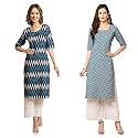 Pinkmint Women39s Crepe Digital Print Straight Kurta