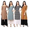 Pinkmint Women39s Crepe Digital Print Straight Kurta