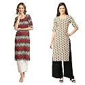 Pinkmint Women39s Crepe Digital Print Straight Kurta