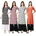 Pinkmint Women39s Crepe Digital Print Straight Kurta
