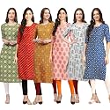 Pinkmint Women39s Crepe Digital Print Straight Kurta