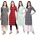 Pinkmint Women39s Crepe Digital Print Straight Kurta