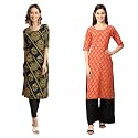 Pinkmint Women39s Crepe Digital Print Straight Kurta