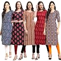 Pinkmint Women39s Crepe Digital Print Straight Kurta