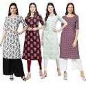 Pinkmint Women39s Crepe Digital Print Straight Kurta