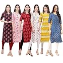 Pinkmint Women39s Crepe Digital Print Straight Kurta