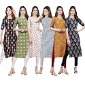 Pinkmint Women39s Crepe Digital Print Straight Kurta