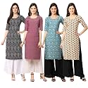 Pinkmint Women39s Crepe Digital Print Straight Kurta