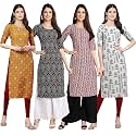 Pinkmint Women39s Crepe Digital Print Straight Kurta