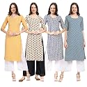 Pinkmint Women39s Crepe Digital Print Straight Kurta