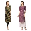 Pinkmint Women39s Crepe Digital Print Straight Kurta