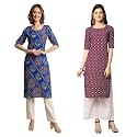 Pinkmint Women39s Crepe Digital Print Straight Kurta