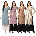 Pinkmint Women39s Crepe Digital Print Straight Kurta