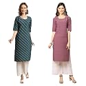 Pinkmint Women39s Crepe Digital Print Straight Kurta