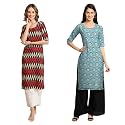 Pinkmint Women39s Crepe Digital Print Straight Kurta