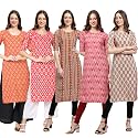 Pinkmint Women39s Crepe Digital Print Straight Kurta