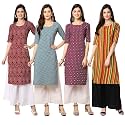 Pinkmint Women39s Crepe Digital Print Straight Kurta