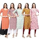 Pinkmint Women39s Crepe Digital Print Straight Kurta