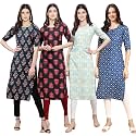 Pinkmint Women39s Crepe Digital Print Straight Kurta