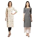 Pinkmint Women39s Crepe Digital Print Straight Kurta