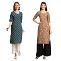 Pinkmint Women39s Crepe Digital Print Straight Kurta