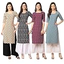 Pinkmint Women39s Crepe Digital Print Straight Kurta