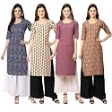 Pinkmint Women39s Crepe Digital Print Straight Kurta