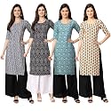 Pinkmint Women39s Crepe Digital Print Straight Kurta