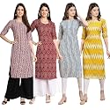 Pinkmint Women39s Crepe Digital Print Straight Kurta