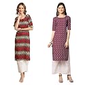 Pinkmint Women39s Crepe Digital Print Straight Kurta