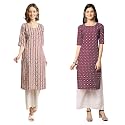 Pinkmint Women39s Crepe Digital Print Straight Kurta