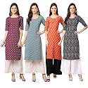 Pinkmint Women39s Crepe Digital Print Straight Kurta
