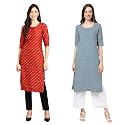 Pinkmint Women39s Crepe Digital Print Straight Kurta