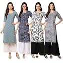 Pinkmint Women39s Crepe Digital Print Straight Kurta