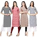 Pinkmint Women39s Crepe Digital Print Straight Kurta