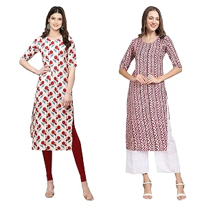 Pinkmint Womens Crepe Floral Regular Kurta