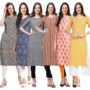 Pinkmint Womens Crepe Floral Regular Kurta