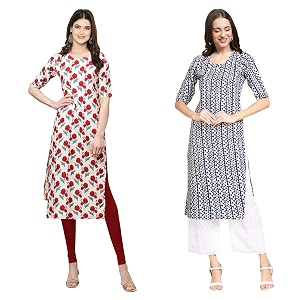 Pinkmint Womens Crepe Floral Regular Kurta