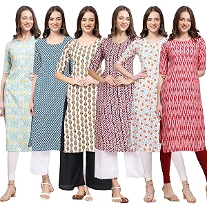 Pinkmint Womens Crepe Floral Regular Kurta