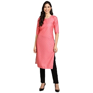 Pinkmint Womens Crepe Floral Regular Kurta