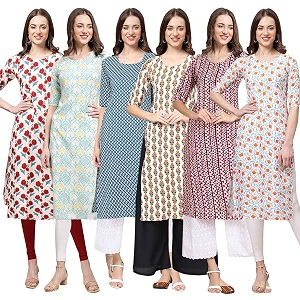 Pinkmint Womens Crepe Floral Regular Kurta